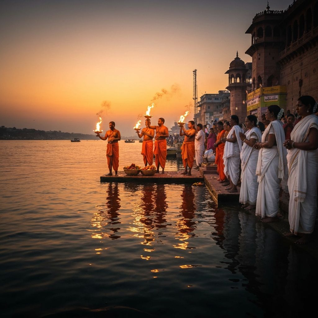 Ganga Aarti ceremony at Dashashwamedh Ghat