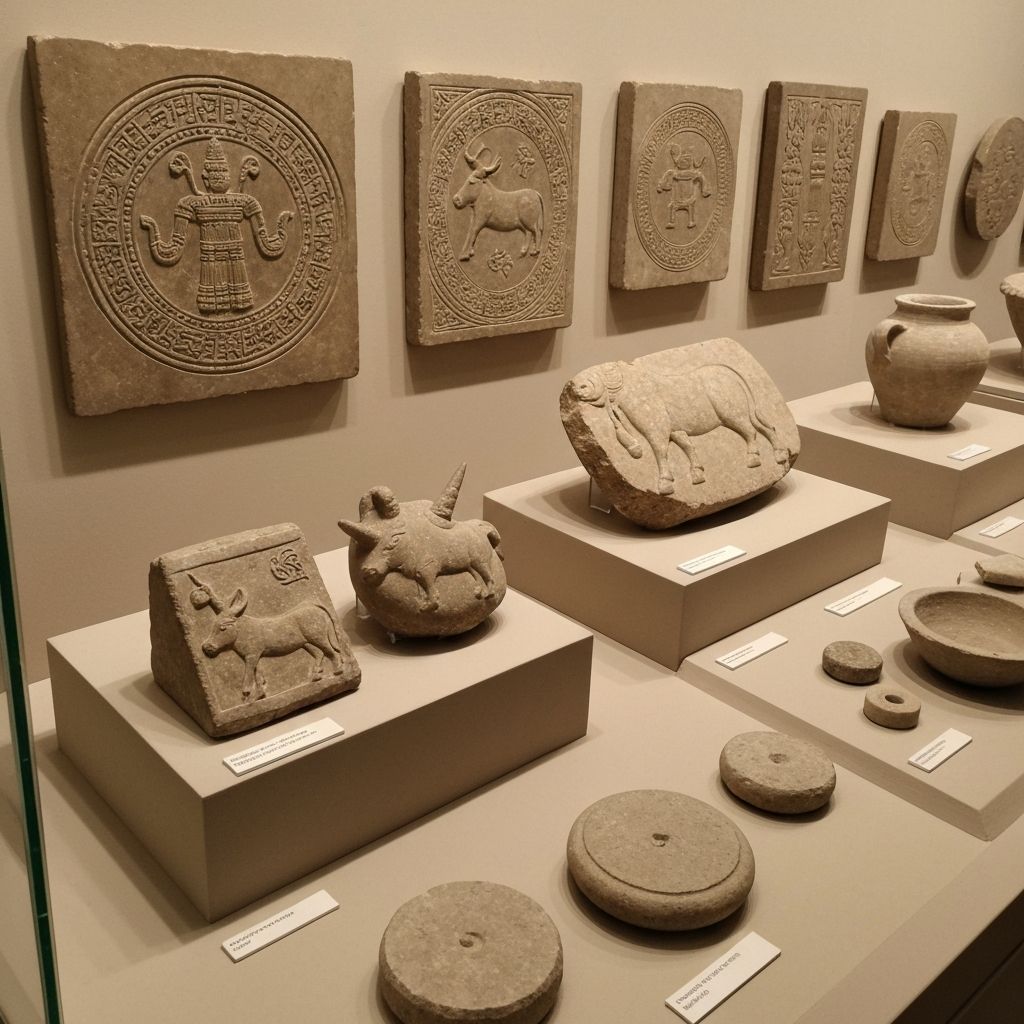 Indus Valley seals with script and animal motifs