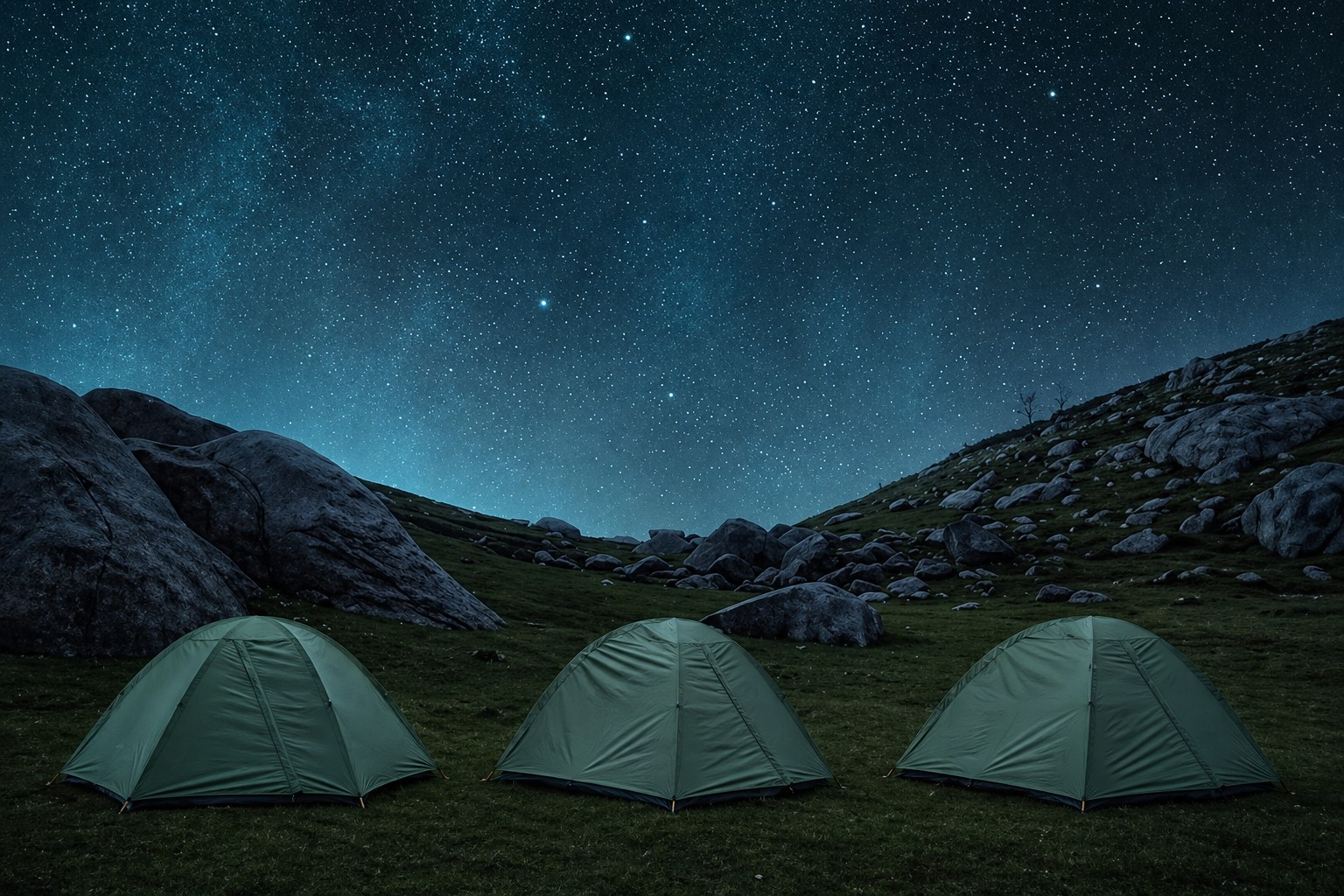Camping at Triund under a starry Himalayan sky